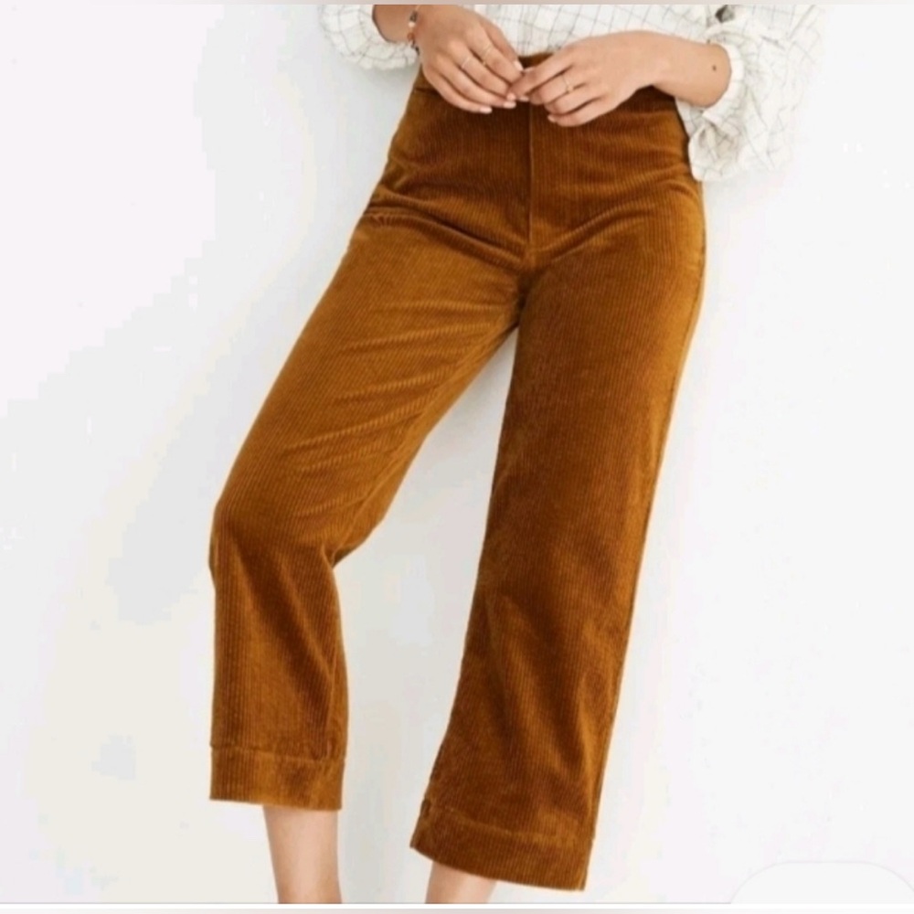 Madewell Emmett Wide Leg Mustard Corduroy Pants